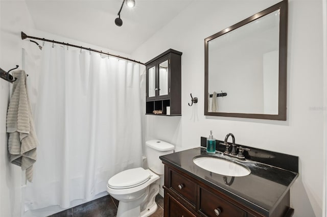 13001 Sawmill Way, Hudson, FL 34667 - full bath featuring vanity, toilet, and shower / bathtub combination with curtain