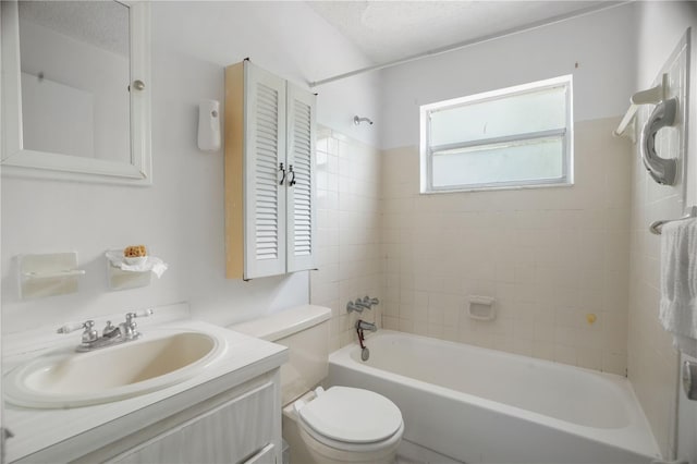 8053 Dedham Dr, Port Richey, FL 34668 - bathroom with toilet, tub / shower combination, and vanity
