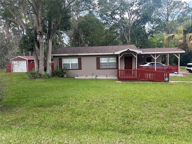 717 Whiteway Dr, Brooksville, FL 34601 - ranch-style home with a front lawn and a shingled roof