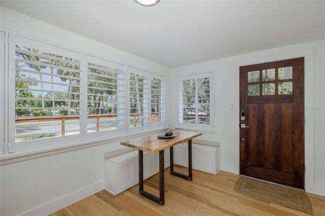 7424 Grand Blvd, New Port Richey, FL 34652 - entryway featuring healthy amount of natural light and light wood-type flooring