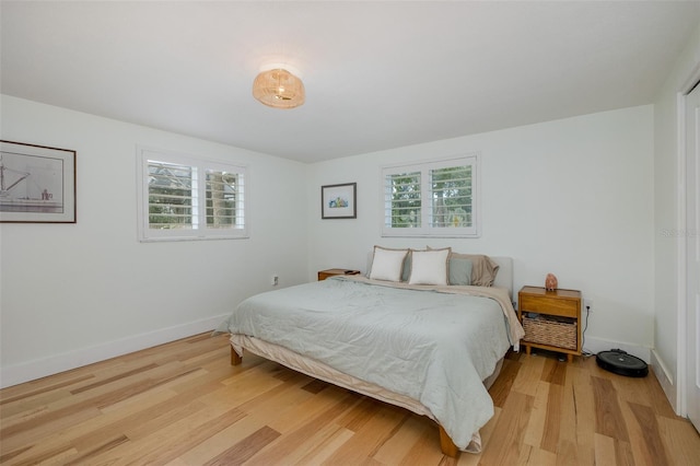 7424 Grand Blvd, New Port Richey, FL 34652 - bedroom with light wood-style flooring and baseboards
