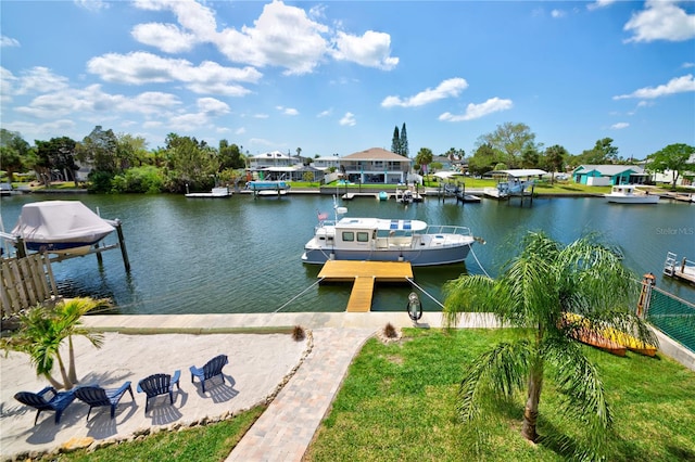 4469 Bahama Dr, Hernando Beach, FL 34607 - dock area featuring a water view and boat lift