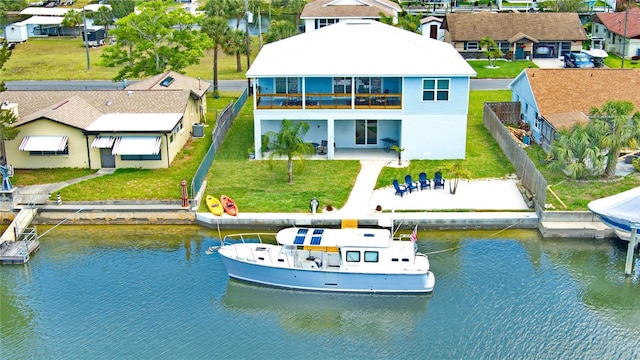 4469 Bahama Dr, Hernando Beach, FL 34607 - rear view of property with a patio, a water view, and a residential view