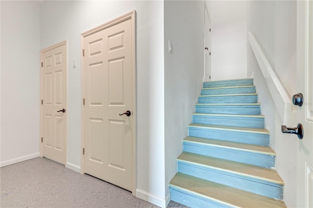 4469 Bahama Dr, Hernando Beach, FL 34607 - stairway featuring baseboards