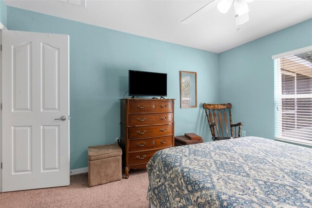 13444 English Parrot Rd, Brooksville, FL 34614 - bedroom with carpet, a ceiling fan, and baseboards