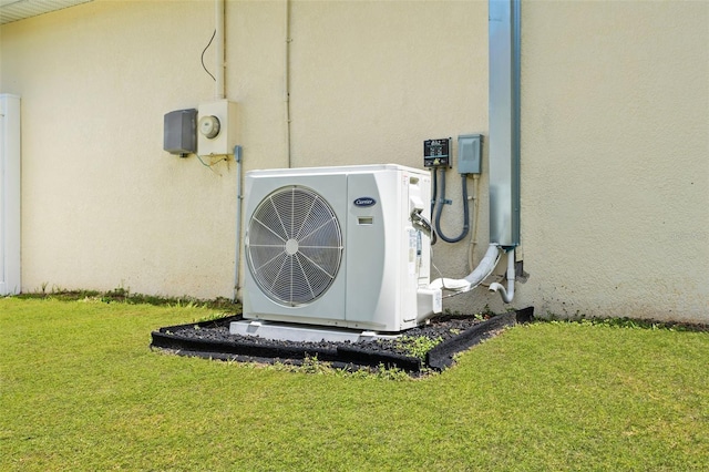 13444 English Parrot Rd, Brooksville, FL 34614 - exterior view of a cooling unit, electric meter, and stucco siding