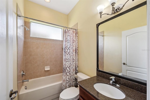 11726 Belle Haven Dr, New Port Richey, FL 34654 - full bathroom with toilet, shower / bath combo with shower curtain, and vanity