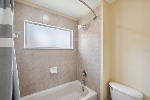 11726 Belle Haven Dr, New Port Richey, FL 34654 - full bathroom featuring shower / bathtub combination with curtain and toilet