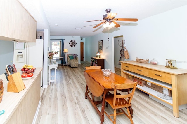 9630 Eldridge Rd, Spring Hill, FL 34608 - dining space with light wood-style flooring and a ceiling fan