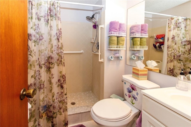 9630 Eldridge Rd, Spring Hill, FL 34608 - bathroom featuring tiled shower, vanity, and toilet