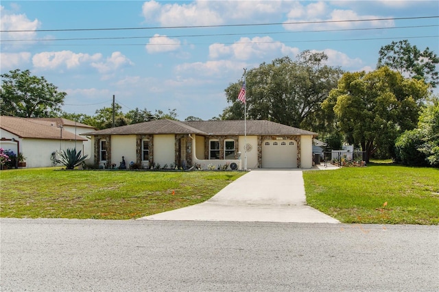 9630 Eldridge Rd, Spring Hill, FL 34608 - ranch-style home featuring driveway, a garage, and stucco siding