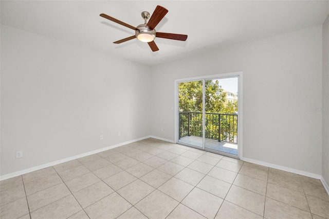 5032 Sand Castle Dr, New Port Richey, FL 34652 - empty room with light tile patterned flooring and a ceiling fan