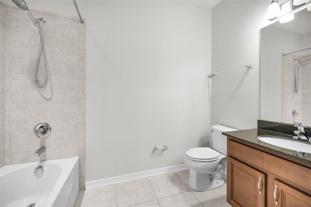 5032 Sand Castle Dr, New Port Richey, FL 34652 - bathroom featuring vanity, tile patterned floors, and shower / bathtub combination