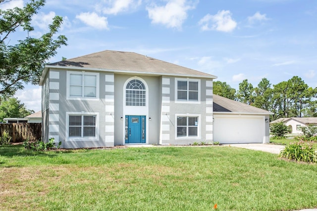10386 Norvell Rd, Spring Hill, FL 34608 - view of front of property with a garage, concrete driveway, stucco siding, and a shingled roof