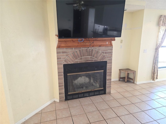 10244 Hoover St, Spring Hill, FL 34608 - detailed view of a brick fireplace and baseboards