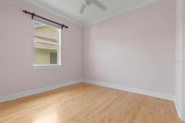 1010 Teal Pointe, Tarpon Springs, FL 34689 - unfurnished room featuring light wood finished floors, ceiling fan, and crown molding