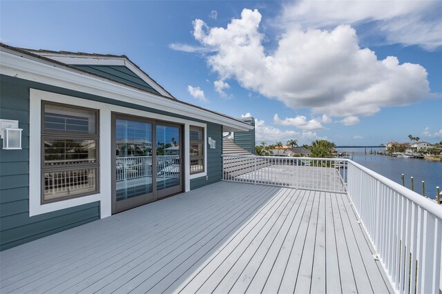 3150 Trident Ter, New Port Richey, FL 34652 - wooden deck with a water view