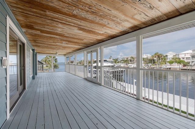 3150 Trident Ter, New Port Richey, FL 34652 - deck featuring a water view and a residential view