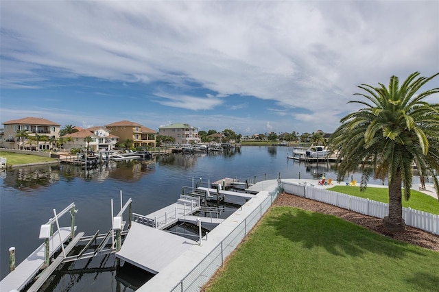3150 Trident Ter, New Port Richey, FL 34652 - dock featuring a water view, boat lift, and a residential view