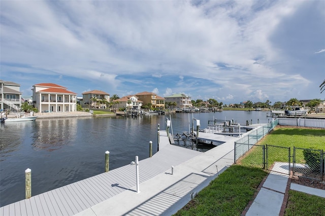3150 Trident Ter, New Port Richey, FL 34652 - dock featuring a water view, a gate, and a residential view