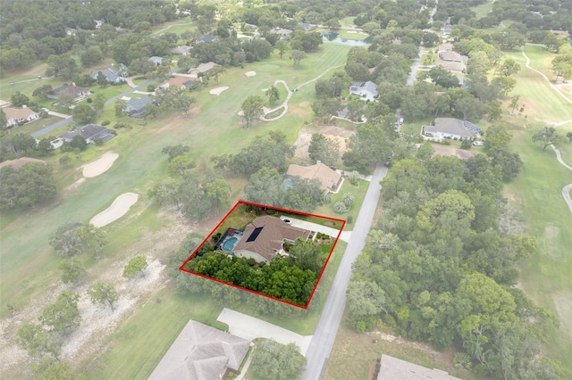 690 E Jenkins Ct, Hernando, FL 34442 - aerial perspective of suburban area featuring a golf course and property boundaries highlighted