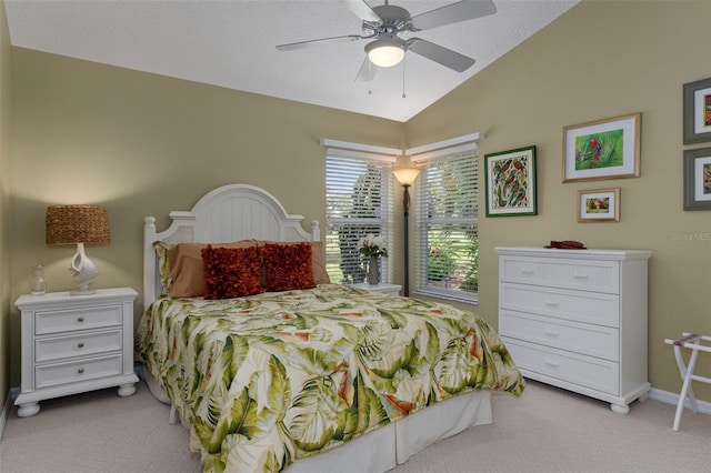 690 E Jenkins Ct, Hernando, FL 34442 - bedroom with carpet flooring, vaulted ceiling, and ceiling fan
