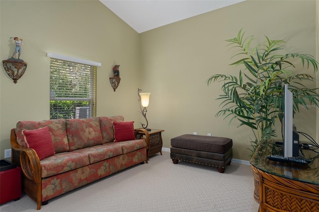 690 E Jenkins Ct, Hernando, FL 34442 - living room with carpet floors and vaulted ceiling