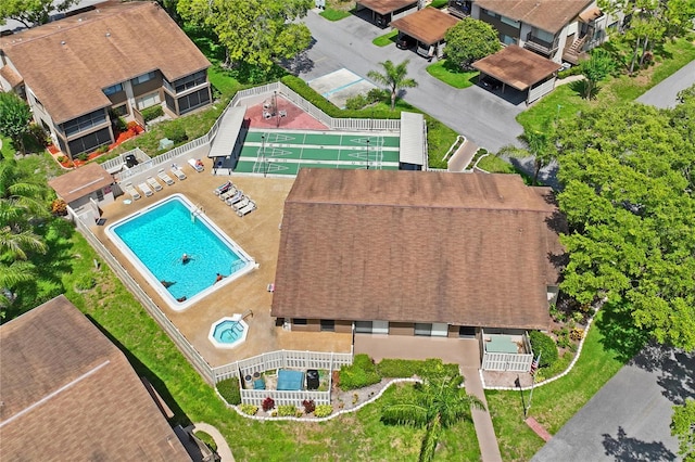 13009 Wedgewood Way Unit 63-D, Hudson, FL 34667 - view from above of property with a pool