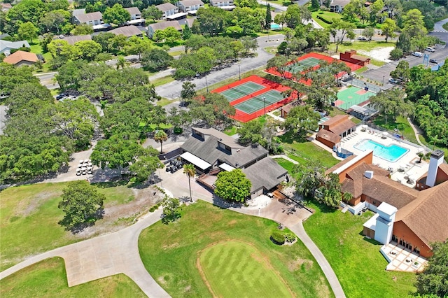 13009 Wedgewood Way Unit 63-D, Hudson, FL 34667 - aerial perspective of suburban area featuring a pool area