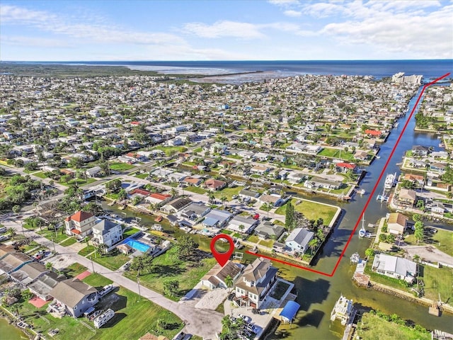 13821 Judy Ave, Hudson, FL 34667 - aerial perspective of suburban area with a large body of water