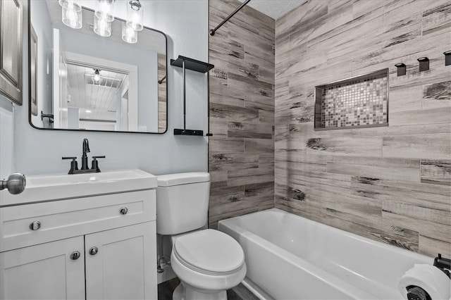 13821 Judy Ave, Hudson, FL 34667 - bathroom with toilet, vanity, and shower / bath combination