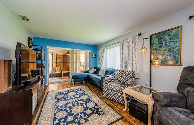 3841 Lanyard Ct Unit B, New Port Richey, FL 34652 - living room with wood finished floors