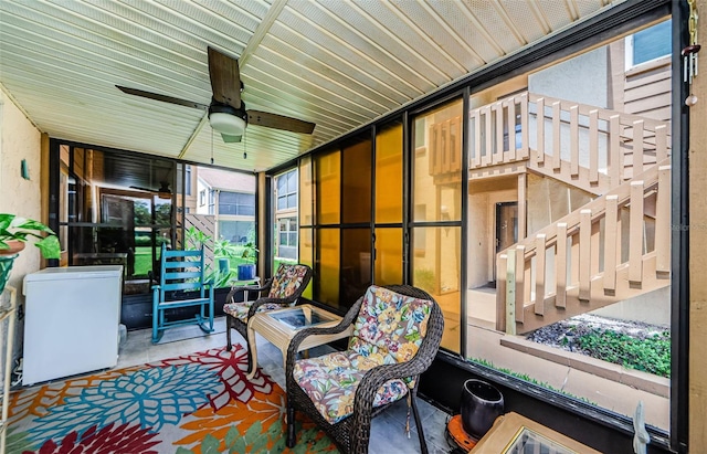 3841 Lanyard Ct Unit B, New Port Richey, FL 34652 - sunroom / solarium with plenty of natural light and ceiling fan