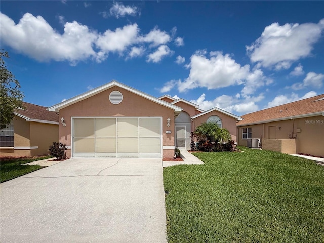 3317 Abigail Ct, New Port Richey, FL 34655 - single story home featuring driveway, stucco siding, a garage, and a front lawn