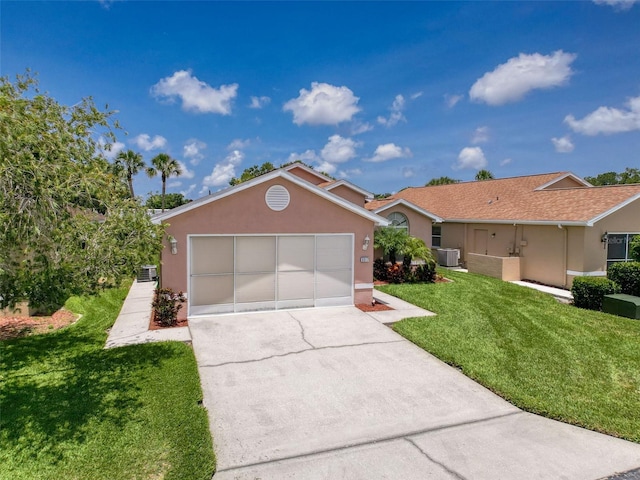 3317 Abigail Ct, New Port Richey, FL 34655 - ranch-style home with stucco siding, driveway, and a front yard