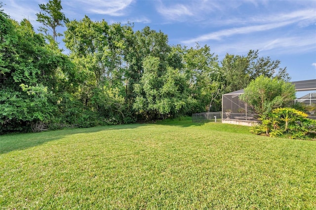 1410 Halapa Way, Trinity, FL 34655 - view of green lawn with glass enclosure