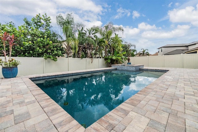 1104 Ketzal Dr, Trinity, FL 34655 - view of swimming pool with a fenced backyard, a patio area, and a pool with connected hot tub