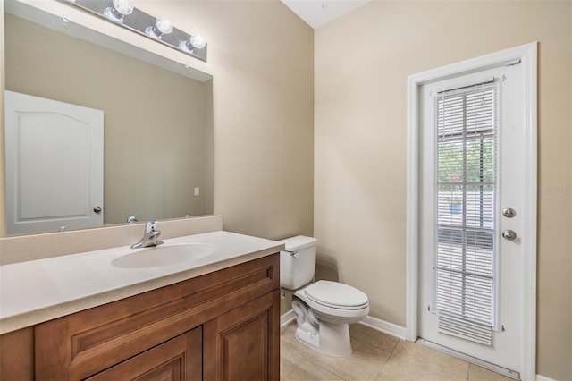 1104 Ketzal Dr, Trinity, FL 34655 - half bath with vanity and tile patterned flooring