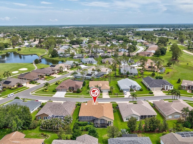 11144 Brambleleaf Way, Hudson, FL 34667 - aerial perspective of suburban area with a large body of water and a golf club