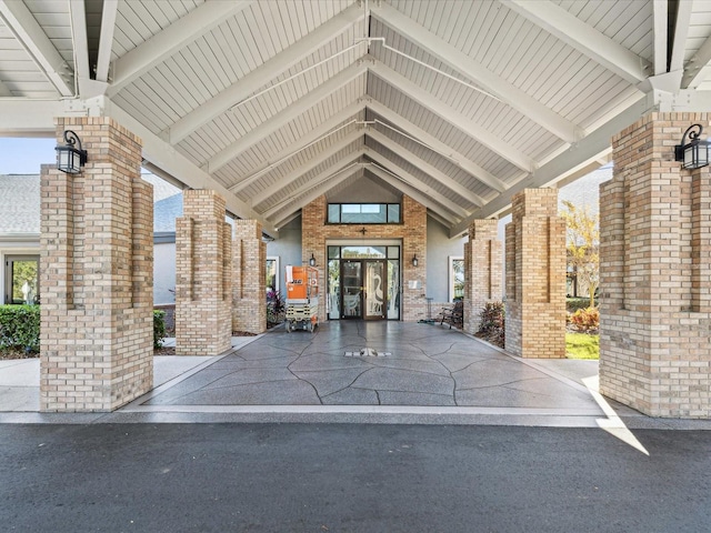 11144 Brambleleaf Way, Hudson, FL 34667 - doorway to property with brick siding