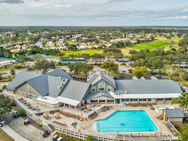 11144 Brambleleaf Way, Hudson, FL 34667 - aerial perspective of suburban area with a pool area and a golf course