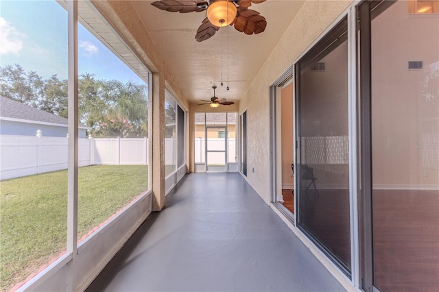 13772 Dunwoody Dr, Spring Hill, FL 34609 - unfurnished sunroom with a ceiling fan