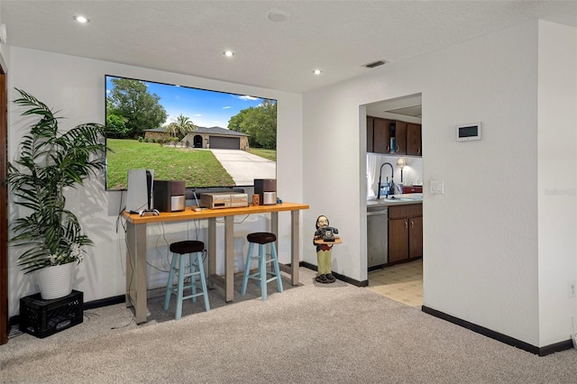 1376 Fayetteville Dr, Spring Hill, FL 34609 - bar area with dishwasher, light carpet, and recessed lighting