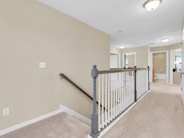 19326 Long Lake Ranch Blvd, Lutz, FL 33558 - hall with carpet and an upstairs landing