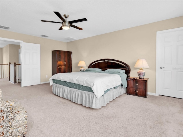19326 Long Lake Ranch Blvd, Lutz, FL 33558 - bedroom featuring light carpet and a ceiling fan