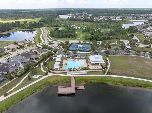 19326 Long Lake Ranch Blvd, Lutz, FL 33558 - aerial overview of property's location with a nearby body of water and nearby suburban area