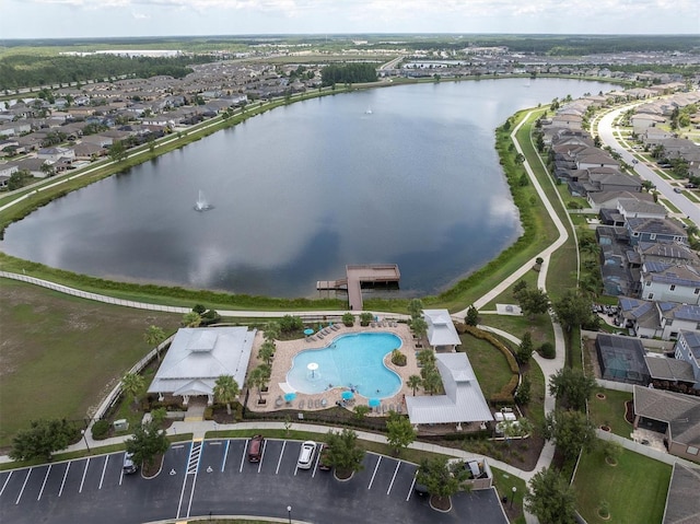 19326 Long Lake Ranch Blvd, Lutz, FL 33558 - aerial view of property's location with a large body of water and nearby suburban area