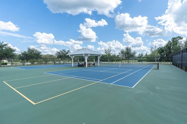 19326 Long Lake Ranch Blvd, Lutz, FL 33558 - view of tennis court featuring a gazebo and community basketball court