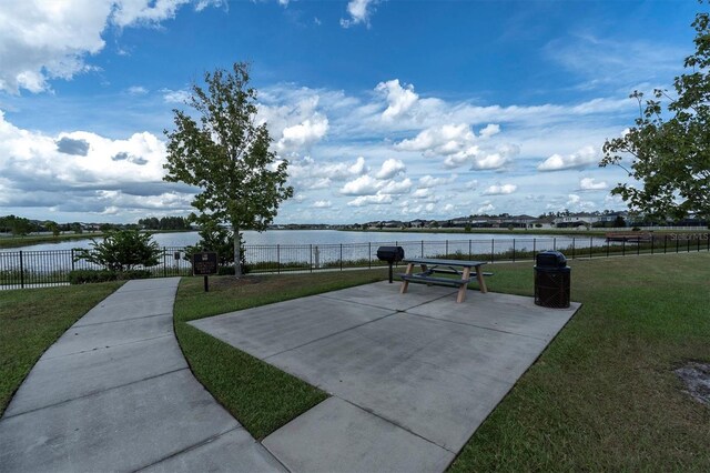 19326 Long Lake Ranch Blvd, Lutz, FL 33558 - view of patio / terrace featuring a water view