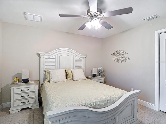 12323 House Finch, Weeki Wachee, FL 34614 - bedroom featuring light tile patterned flooring and ceiling fan